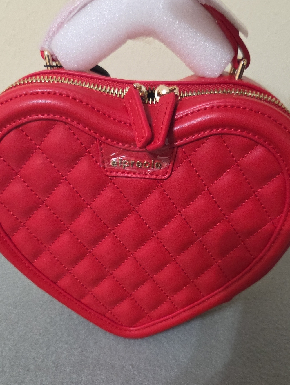 Elpreole Amia Quilted Red Heart Top Handle Crossbody Bag Purse - New with Tags